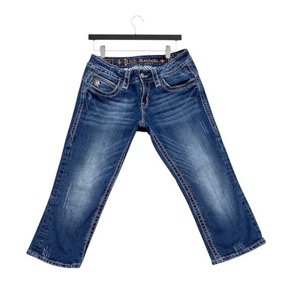 Rock Revival Adele Capri Jeans 28x20 Stretch Denim EUC - Picture 2 of 12
